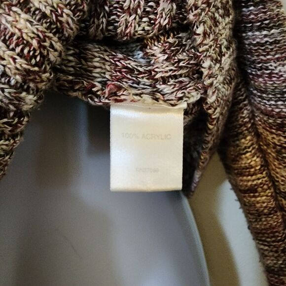 Cato Womens Cardigan Sweater Size M Burgundy 1-Button Shawl Collar Long Sleeve - Picture 7 of 10